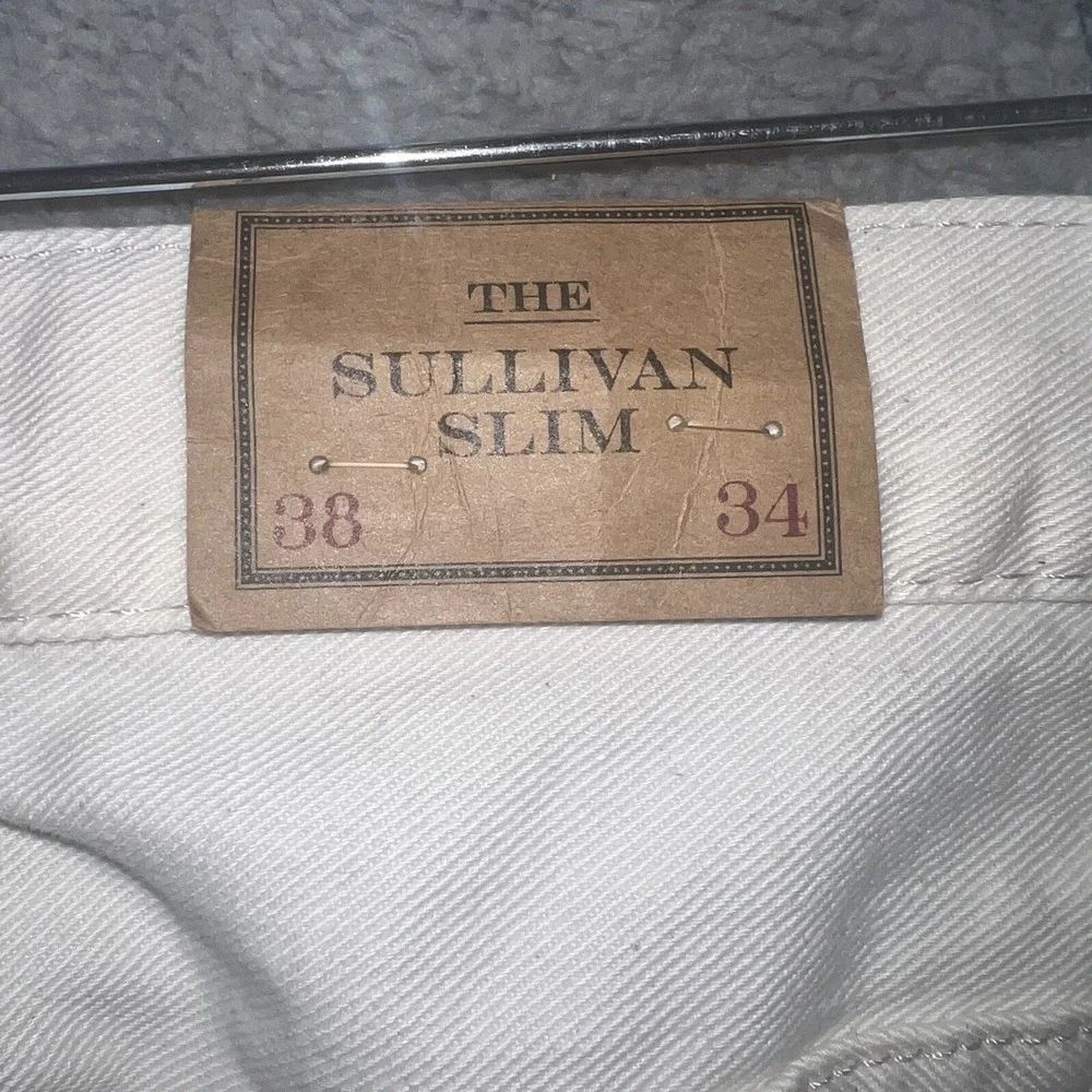 NOS Polo Ralph Lauren Repaired Jeans Men's 38 x 34 Cream The Sullivan Pants